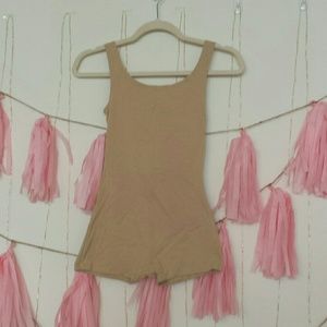 Tan Sleeveless Unitard size M